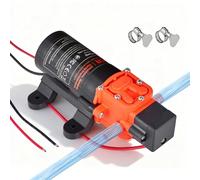 VEVOR Pompe à membrane auto-amorçante 12 V CC 4,5 L/min 5,5 bar 2 chambres avec colliers de serrage