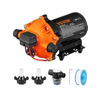 VEVOR Pompe à Eau à Membrane Auto-amorçante 12 V CC Débit 20,8 L/min avec Pressostat Auto, 4,8 bar (Réglable 2,7-7 bar), pour Lavage de Voitures, Bateaux, Irrigation Agricole, Pompage Longue Distance