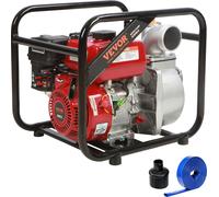 VEVOR Pompe à eau à moteur à essence env. 8cm, 7PS, 265GPM, env. 43m de course, 7m de puissance d'aspiration Pompe de transfert d'eau sale à 4 temps à gaz portable haute pression avec tuyau pour pisci