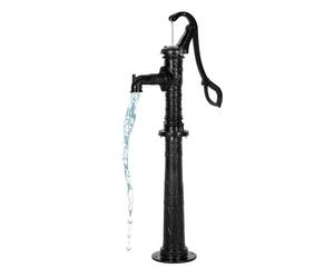 VEVOR Pompe à Eau Manuelle Puits, Hauteur de Refoulement Max 6 m, Pompe à Main à Bras en Fonte Vintage avec Base Rehaussée, Raccord NPT Standard, pour Pomper Eau Étangs, Jardins, Cours, Fermes, Noir