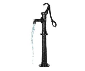 VEVOR Pompe à Eau Manuelle Puits, Hauteur de Refoulement Max 6 m, Pompe à Main à Bras en Fonte Vintage avec Base Rehaussée, Raccord NPT Standard, pour Pomper Eau Étangs, Jardins, Cours, Fermes, Noir
