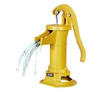 VEVOR Pompe à Eau Manuelle Puits, Hauteur de Refoulement Max 7,6 m, Pompe à Main à Bras en Fonte Vintage avec Raccord NPT Standard, pour Pomper l'Eau des Étangs, Puits, Jardins, Cours, Fermes, Jaune
