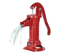 VEVOR Pompe à Eau Manuelle Puits, Hauteur de Refoulement Max 7,6 m, Pompe à Main à Bras en Fonte Vintage avec Raccord NPT Standard, pour Pomper l'Eau des Étangs, Puits, Jardins, Cours, Fermes, Rouge