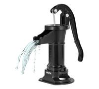 VEVOR Pompe à Eau Manuelle Puits, Hauteur de Refoulement Max 7,6 m, Pompe à Main à Bras en Fonte Vintage avec Raccord NPT Standard, pour Pomper l'Eau des Étangs, Puits, Jardins, Cours, Fermes, Noir