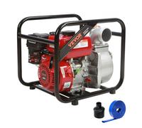 VEVOR Pompe à eau pour moteur à essence, 7,6 cm, 7 CV, 265 GPM, levage de 142 pieds, aspiration de 22 pieds, transfert d'eau poubelle à essence à 4 temps, portable haute pression tuyau de 25 pieds