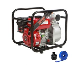 VEVOR Pompe à eau pour moteur à essence, 7,6 cm, 7 CV, 1003 L/min, levage de 43,3 m, aspiration de 6,7 m, transfert d'eau poubelle à essence à 4 temps, portable haute pression tuyau de 7,6 m
