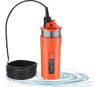 VEVOR Pompe à eau solaire, 12 V DC, 96 W, pompe de puits profond, débit max. 1,6 GPM, hauteur de refoulement max. 70 m, pompe immergée solaire pour puits, irrigation de fermes, abreuvement d'animaux d