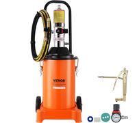 VEVOR Pompe à Graisse Pneumatique avec Baril de Graisse 12 L sur Roues Tuyau 4 m