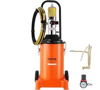 VEVOR Pompe à Graisse Pneumatique Rapport de Pression 50:1 Pompe à Seau de Graisse Pneumatique 12 L Pistolet à Graisse Pompe à Graisse Portable sur Roues avec Tuyau 4 m Buse 360° Raccord NPT Standard