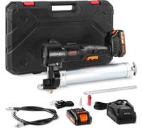 VEVOR Pompe à graisse sans fil 20V 500g Pompe à graisse 10.000PSI Pression de travail Pompe à graisse électrique 125g/min Débit d'huile incl. 2x 2.0Ah batteries, Φ9x990mm tuyau et chargeur rapide Univ
