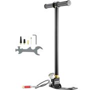 VEVOR Pompe à Pied 0-4500 PSI - Conception à 3 Étages Pour Pneus à Haute Pression - Gonfle-Pneu Pour Vélo, Fusil à Air Avec Manomètre Précis et Pédale Pliable Noir
