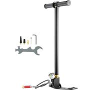 VEVOR Pompe à Pied 0-4500 psi, Pompe à Pneumatique Conception à 3 Étages, Pompe à Pneumatique pour Pneus à Haute Pression, Gonfle-Pneu pour Vélo, Fusil à Air avec Manomètre Précis Pédale Pliable Noir