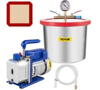 VEVOR Pompe à vide 113 L/min chambre à vide 7,5 L dégazage époxy silicone avec pompe à vide à un étage 4 CFM 1/3 HP ensemble d'outils à air CVC pour démousser le silicone, l'époxy, le polyuréthane