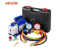 VEVOR - pompe à vide 4.8CFM 1/4 HP, monétage pour refroidissement HVAC, Kit de jauge de collecteur 5PA R410A R134A R22, comprend jauge et tuyau à 4 voies