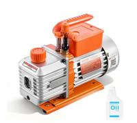 VEVOR Pompe à Vide 5 CFM 142 L/min Pompe à Vide Climatisation à Palettes Rotatives 2 Étages Compatible R134a R22 R410a pour Entretien des Climatiseurs Automobiles Dégazage de Résine, Huile Incluse