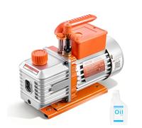 VEVOR Pompe à Vide 5 CFM 142 L/min Pompe à Vide Climatisation à Palettes Rotatives 2 Étages Compatible R134a R22 R410a pour Entretien des Climatiseurs Automobiles Dégazage de Résine, Huile Incluse