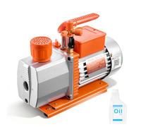 VEVOR Pompe à Vide 7 CFM 198 L/Min Pompe à Vide Climatisation Palettes Rotatives 2 Étages Compatible R134a R22 R410a R1234YF R32 pour Entretien Climatiseurs Automobiles Dégazage Résine, Huile Incluse