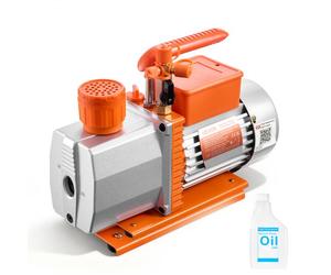 VEVOR Pompe à Vide 7 CFM 198 L/min Pompe à Vide Climatisation Palettes Rotatives 2 Étages Compatible R134a R22 R410a R1234YF R32 pour Entretien Climatiseurs Automobiles Dégazage Résine, Huile Incluse
