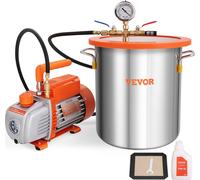 VEVOR Pompe à vide avec chambre à vide de 19L 100L/min Pompe à vide 150W AC 220V/50HZ 1440U/min 5pa Capacité d'huile 250ml Appareils à vide HVAC Pompe à vide de refroidissement pour la stabilisation d