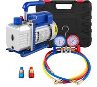 VEVOR Pompe à Vide Climatisation 14 m³/h(4CFM), Kit de Pompe à Vide Automatique 246W(1/3HP), Radiateur Intelligent, Atelier, Entretien Automobile, Voitures