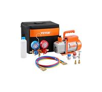 VEVOR Pompe à Vide Climatisation, 99 L/min, Pompe à Vide Frigoriste CVC 1 Étage, Kit Jauges Collecteur de Réfrigérant Climatiseur Automobile avec Tuyau, pour R134a, R12, R22, R502a, R410A, R404, R407C