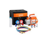 VEVOR Kit De Pompe à Vide À Palettes Rotatives à Un Étage 3,5 Cfm Hvac Et De Manomètre De Collecteur Compatible Avec Les Réfrigérants R134a, R22, R12 et R502