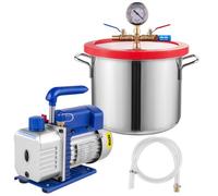 VEVOR Pompe à vide Climatiseur 85 L/min 1/4 CV + Chambre sous Vide de 5,6 L