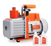 VEVOR Pompe à vide rotative à palettes 198 L/min, pompe à vide de climatisation à 2 étages, 370 W, 6,35 mm et 9,5 mm SAE mâle,12,7 mm ACME mâle entrée, pour réparation CVC, entretien de réfrigération