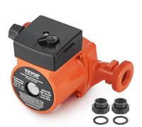 VEVOR Pompe de circulation d'eau chaude, LPS25-4S-180, pompe de chauffage à haut rendement 50 L/min, pompe à eau à 3 vitesses, 220 V 72 W, hauteur de refoulement max. 4 m pour système de chauffe-eau