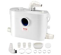 VEVOR Pompe de Macération, 900 W, Pompe Macérateur Sanitaire 4 Entrées Eau, 180 L/min, Hauteur Refoulement 12 m, Élimination Eaux Usées pour Toilettes, Sous-sol, Douche, Évier, Buanderie, Baignoire