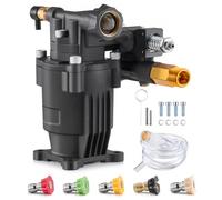 VEVOR Pompe de nettoyeur haute pression, arbre horizontal de 19,05 mm, 3500 PSI, 2,5 GPM, kit de pompe de remplacement avec 5 buses, quincaillerie, tube siphon, pour Simpson, Honda, Troy-Bilt, Generac