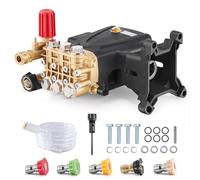 VEVOR Pompe de nettoyeur haute pression, piston triplex horizontal à arbre de 25,4 mm, 4000 PSI, 4,0 GPM, kit pompe de remplacement avec 5 buses, pour Simpson MorFlex 40224, 40225, 40226, Santoprene