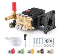 VEVOR Pompe de nettoyeur haute pression, piston triplex horizontal à arbre de 25,4 mm, 4400 PSI, 4,4 GPM, kit pompe de remplacement avec 5 buses, pour Simpson MorFlex 40224, 40225, 40226, Santoprene