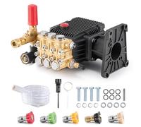 VEVOR Pompe de nettoyeur haute pression, piston triplex horizontal à arbre de 25,4 mm, 4400 PSI, 4,4 GPM, kit pompe de remplacement avec 5 buses, pour Simpson MorFlex 40224, 40225, 40226, Santoprene