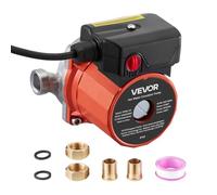 VEVOR Pompe de recirculation d'eau chaude, 38 L/min, système de pompe de circulation instantanée, 3 vitesses, 100 W, CA 220-240 V, adaptateur G3/4 vers G1/2, tête en acier inoxydable, pour chauffe-eau