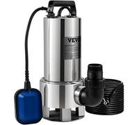 VEVOR Pompe de Relevage Eaux Chargées 1300 W Pompe d’évacuation pour Eaux Chargées, Pompe Pour Eaux Usées 333,3 L/min Pompe Immergée Vide PisCône Cave