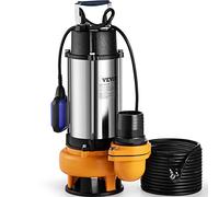 VEVOR Pompe de Relevage Eaux Chargées 2200 W Pompe d’évacuation pour Eaux Chargées, Pompe Pour Eaux Usées 1000 L/min Pompe Vide Piscine Cave
