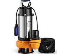 VEVOR Pompe de Relevage Eaux Chargées 2200 W Pompe d’évacuation pour Eaux Chargées, Pompe Pour Eaux Usées 1000 L/min Pompe Vide Piscine Cave