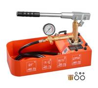 VEVOR Pompe d'Épreuve Manuelle 7,57 L Pompe Test Hydrostatique Valve Simple, pour Pression d'Eau dans Canalisations, Chauffage, Détection de Fuites, avec Manomètre et Réservoir, Plage de 0-50 bar