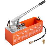 VEVOR Pompe Épreuve Manuelle 11,36 L Pompe Test Hydrostatique Double Valve, pour Pression d'Eau dans Canalisations, Chauffage, Détections de Fuites, avec Manomètre et Réservoir, Plage de 0-50 bar