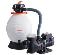 VEVOR Pompe Filtre à Sable pour Piscines Hors-sol, 18000 L/h, Kit Combiné Pompe Filtration pour Piscines, 400 mm, 850 W, avec Vanne à 6 Voies, Panier-filtre, pour Piscines Domestiques, Commerciales
