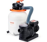 VEVOR Pompe Filtre à Sable pour Piscines Hors-sol, 10000 L/h, Kit Combiné Pompe Filtration pour Piscines, 300 mm, 285 W, avec Vanne à 6 Voies, Panier-filtre, pour Piscines Domestiques, Commerciales