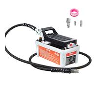 VEVOR Pompe Hydraulique à Air 700 bar Pompe Hydraulique Pneumatique à Pied Capacité du Réservoir 1,6 L Sortie d'Huile 0,95 cm Entrée d'Air 0,64 cm Tuyau 2 m pour Carrosserie Postes de Traction, Gris