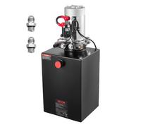 VEVOR Pompe Hydraulique à Double Effet, Groupe de Bennage pour Camion 19 L, pour Remorque à Benne Basculante Camion-benne, Pression de Décharge Max. 22 MPa, Débit 3,4 L/min, Réservoir Métallique Noir