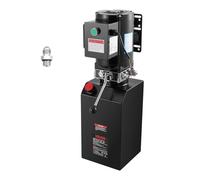 VEVOR Pompe Hydraulique à Simple Effet 13,3 L, Groupe de Bennage pour Camion Pression de Décharge Max. 22 MPa et Débit 6,3 L/min, pour Remorque à Benne Basculante Camion-benne, Réservoir Métallique