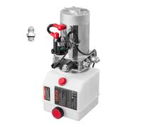 VEVOR Pompe Hydraulique à Simple Effet, Groupe de Bennage pour Camion 3,8 L, pour Remorque à Benne Basculante Camion-benne, Pression de Décharge Max. 22 MPa, Débit 3,4 L/min, Réservoir Plastique Blanc