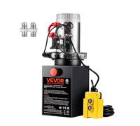 VEVOR Pompe Hydraulique DC 12 V 9,5 L Groupe Hydraulique Double Effet Débit d'Huile 3,44 L/min Max Pression de Décharge 22 MPa pour Camion à Benne Basculante Nacelle Élévatrice Remorque Levage Bennage