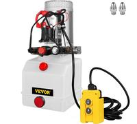 VEVOR Pompe Hydraulique DC 12 V, Groupe Hydraulique à Double Effet 3 L, Démarrage Rapide, Levage et Bennage Efficace pour Camion à Benne Basculante Nacelle Élévatrice Remorque, Atelier