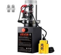 VEVOR Pompe hydraulique DC 12V - Double effet - 8 L - Débit 3.44 L/min - Pression 22 MPa