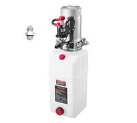 VEVOR Pompe Hydraulique Simple Effet, Groupe de Bennage pour Camion Benne 6 L, Mini Centrale Hydraulique pour Remorque à Benne Basculante, Pression de Décharge Max. 22 MPa et Débit 3,4 L/min